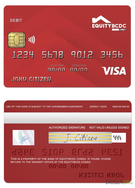 Carte de débit classique visa bancaire Congo EquityBCDC